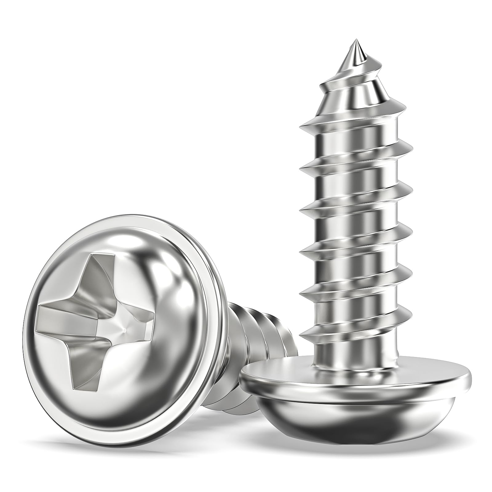 Valorada 100Pcs M4 x 12mm Screws for Wood, Modified Truss Head Self Tapping Screws, Phillips Drive, 304 Stainless Steel