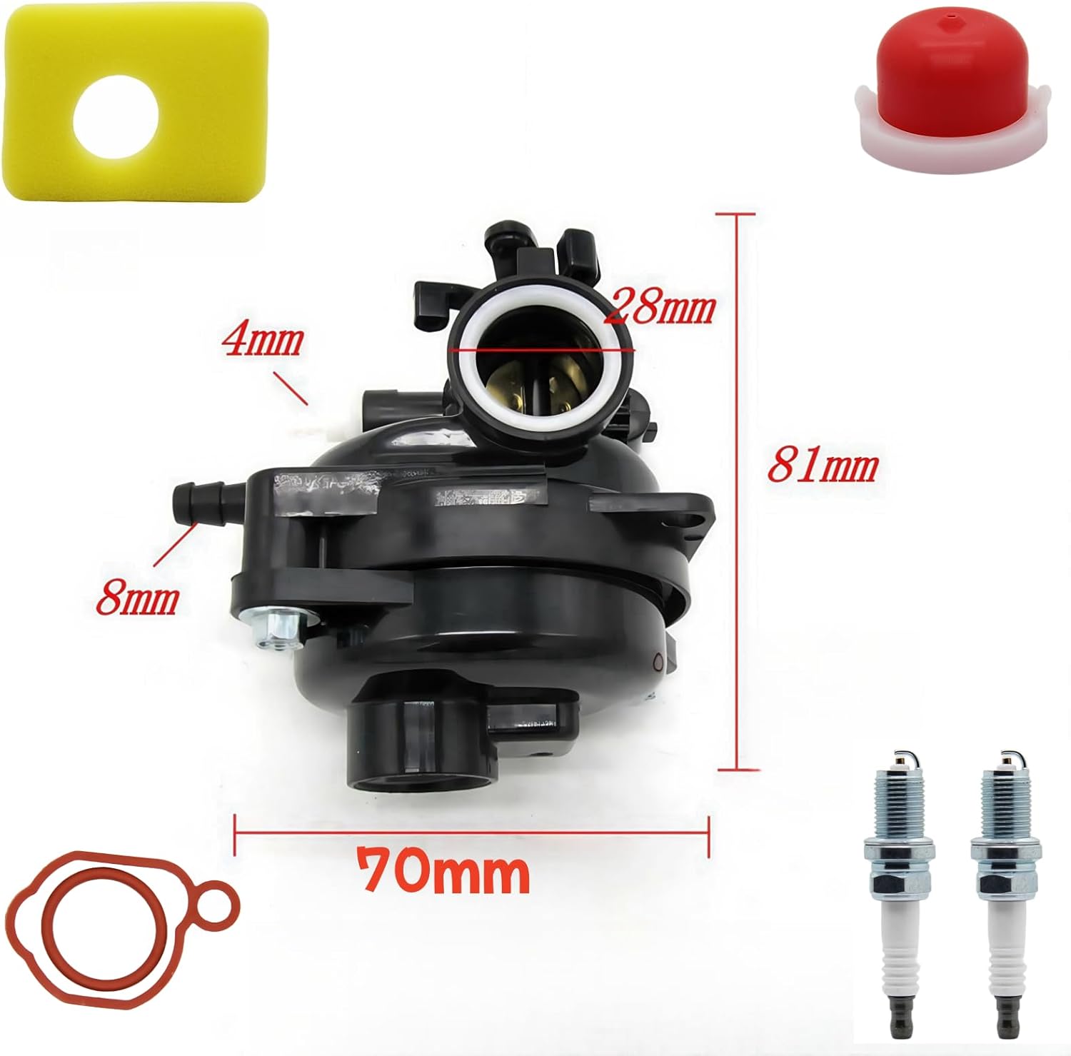 Carburetor with Spark Plug for Briggs&Stratton 591160 590556 799579 593261 595656 591979 300E 450E 500E 08P502 8P502 140cc MTD 21" Murray M20300 Lawn Mower Engine