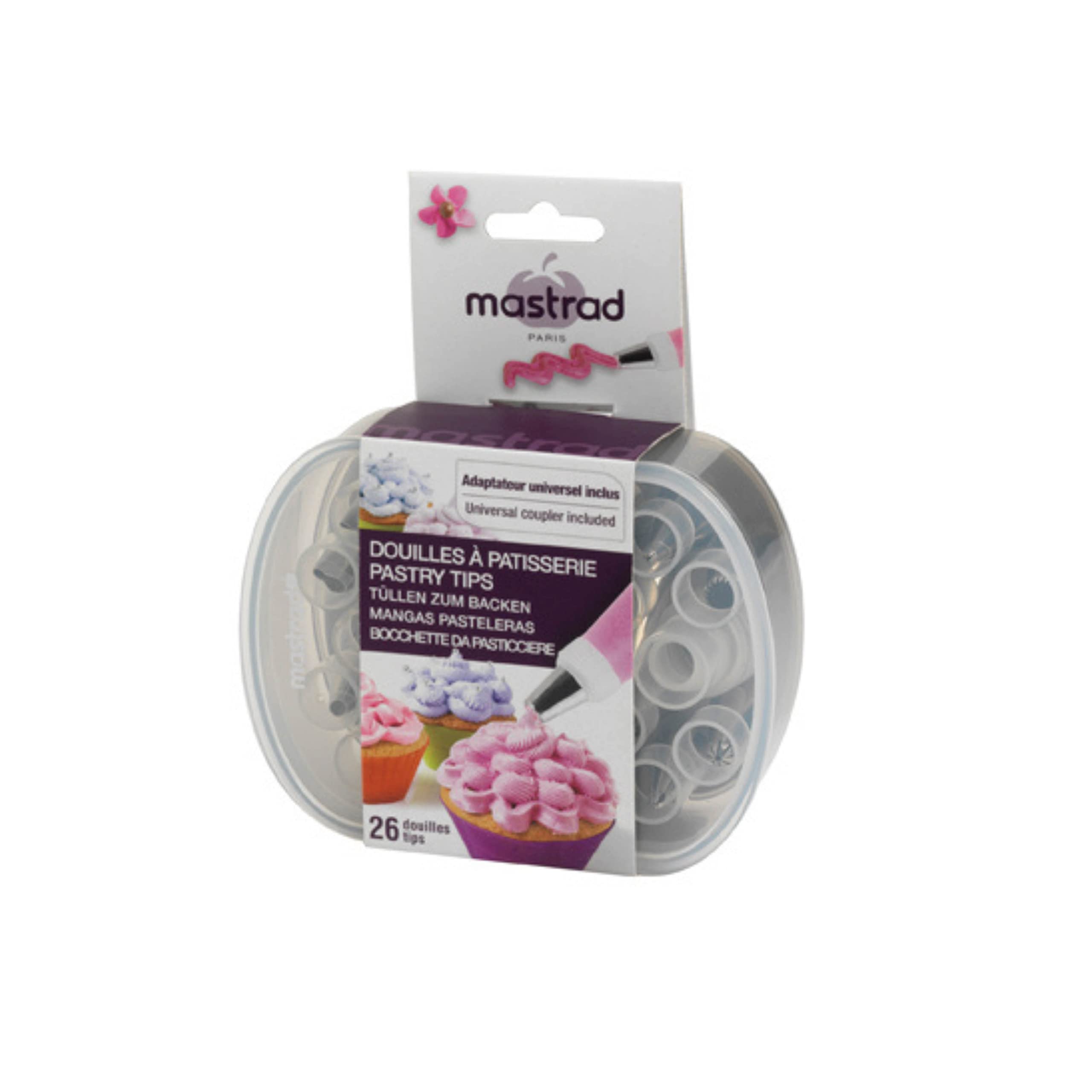 Mastrad F38401 - Boquillas para Manga pastelera (Acero Inoxidable, 26 Piezas)