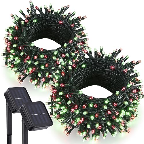 kemooie 2 Pack 240 LED 78FT Solar Christmas Outdoor Lights, Solar Powered with 8 Modes Waterproof Lights for Balcony Patio Garden Tree Party Yard Decoration (Red and Green) kemooie 2 Pack 240 LED 78FT Solar Christmas Outdoor Lights, Solar Powered with 8 Modes Waterproof Lights for Balcony Patio Garden Tree Party Yard Decoration (Red and Green)