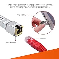 Vista 3 de Módulo ipoleX SFP+ a RJ45 de 10Gb, Soporta 1G/2.5G/5G/10GBase-T RJ45 Módulo SFP+, Compatible para Cisco SFP-10G-T, Ubiquiti UACC-CM-RJ45-MG