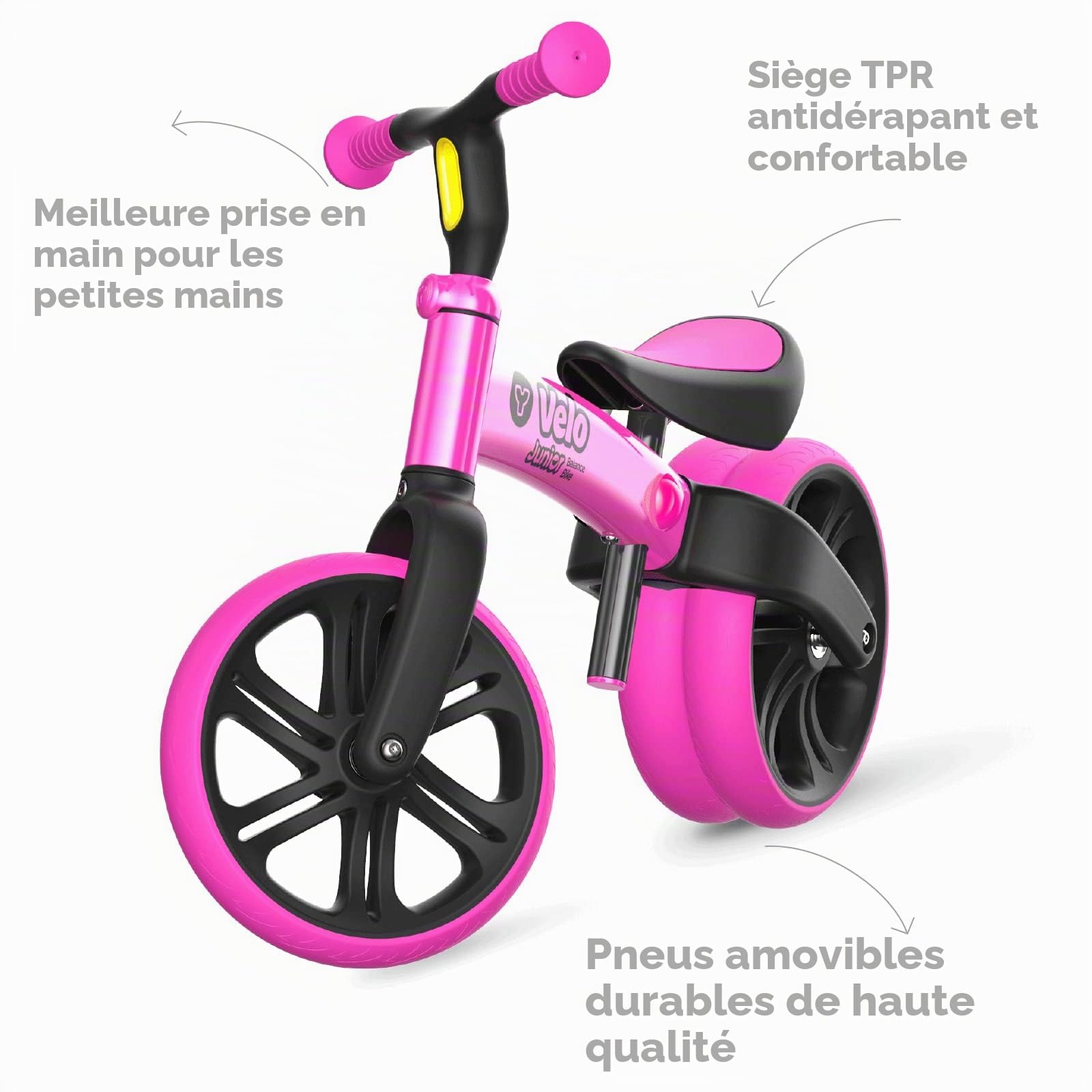 Yvolution Y Velo Vélo d'équilibre pour enfant | Roue de 22,9 cm sans pédale pour enfants âgés de 18 mois à 4 ans (bleu