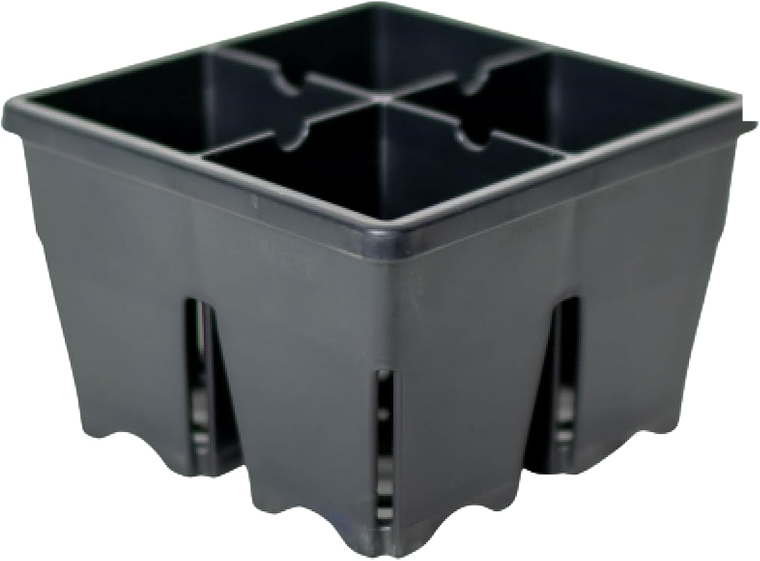 Epic Gardening Reusable Seed Starter Tray - 4 Cell 3"/16 Seedling Starter Trays - Easy Watering, Indoor Greenhouse, Plant Starter, Gardener-Friendly for Seedlings | UV-Treated & BPA-Free - Black