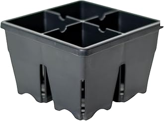 Epic Gardening Reusable Seed Starter Tray - 4 Cell 4"/8 Seedling Starter Trays - Easy Watering, Indoor Greenhouse, Plant Starter, Gardener-Friendly for Seedlings | UV-Treated & BPA-Free - Black