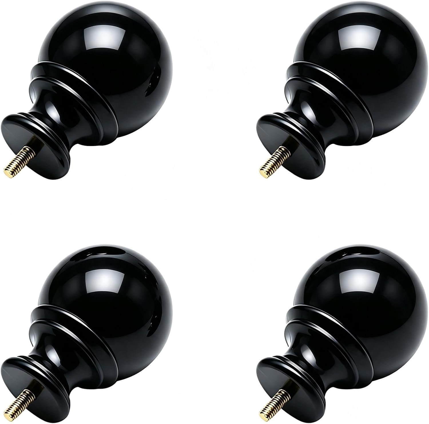 2 Pcs Crystal Curtain End Caps Decorative for 1.0 Inch Curtain Rod