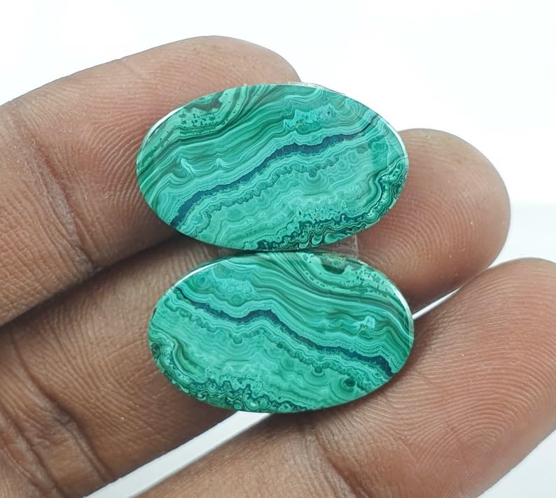 Malachite pour fabrication de bijoux DIY Pierre gemme cabochon vrac collier bague - 3