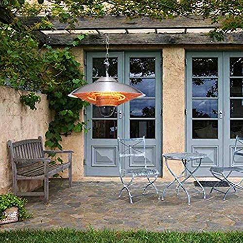 Chauffage radiant suspendu chauffage infrarouge à quartz 1500 W pour Utilisation Extérieure Ou Intérieure, 3 Niveaux de Chauffage