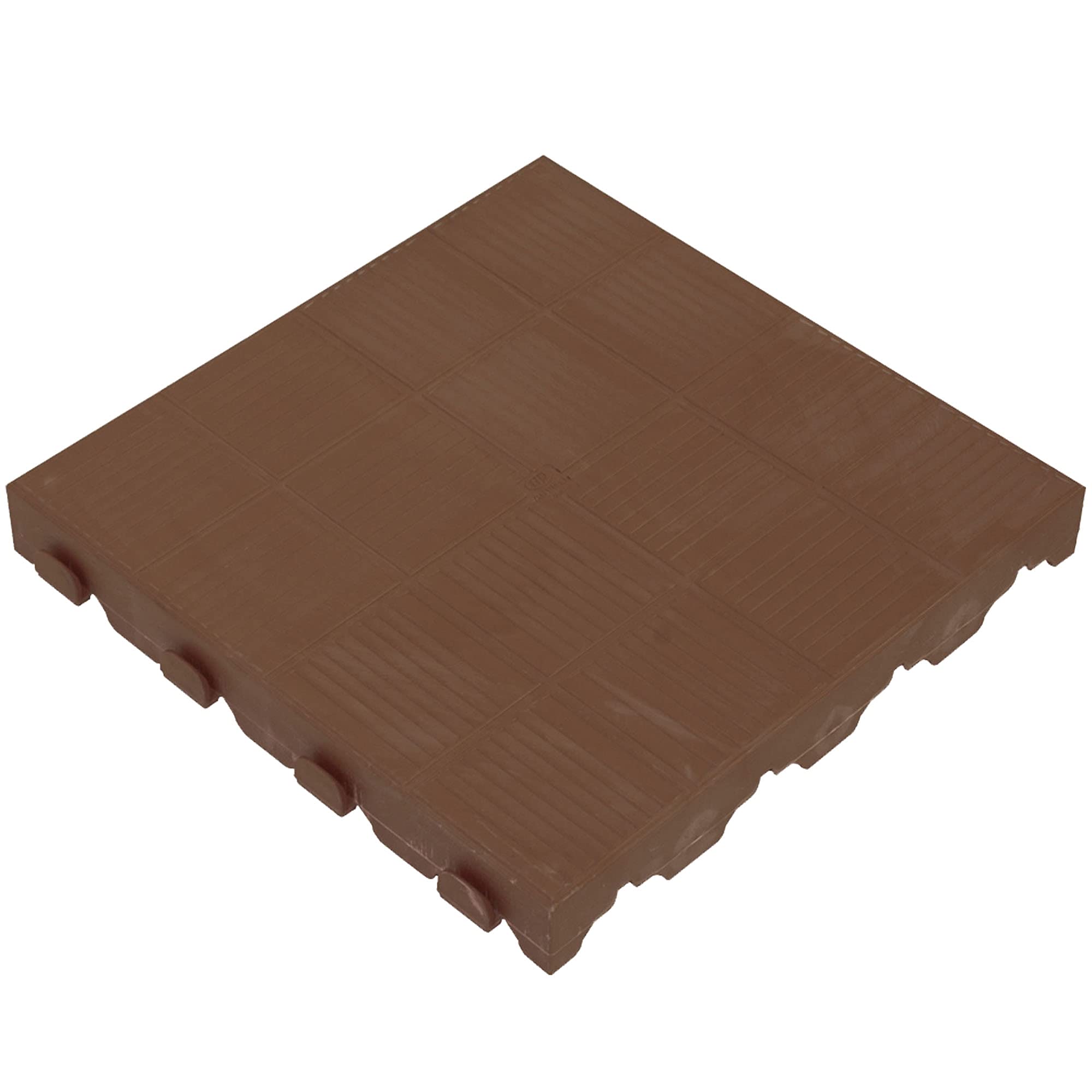 WELL HOME MOBILIARIO & DECORACIÓN Pack de 6 baldosas plásticas para suelo exterior de 39x39x4,8 cm. Superficie total 0,9m2 Colección COMBI - Marrón
