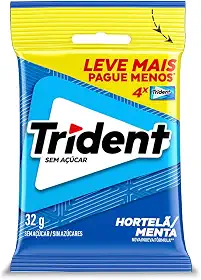 Chiclete Trident Hortelã 32g - Pacote Com 4 embalagens