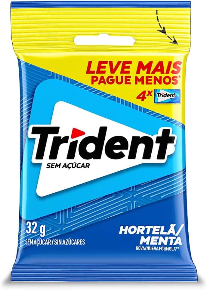 Chiclete Trident Hortelã 32g - Pacote Com 4 embalagens