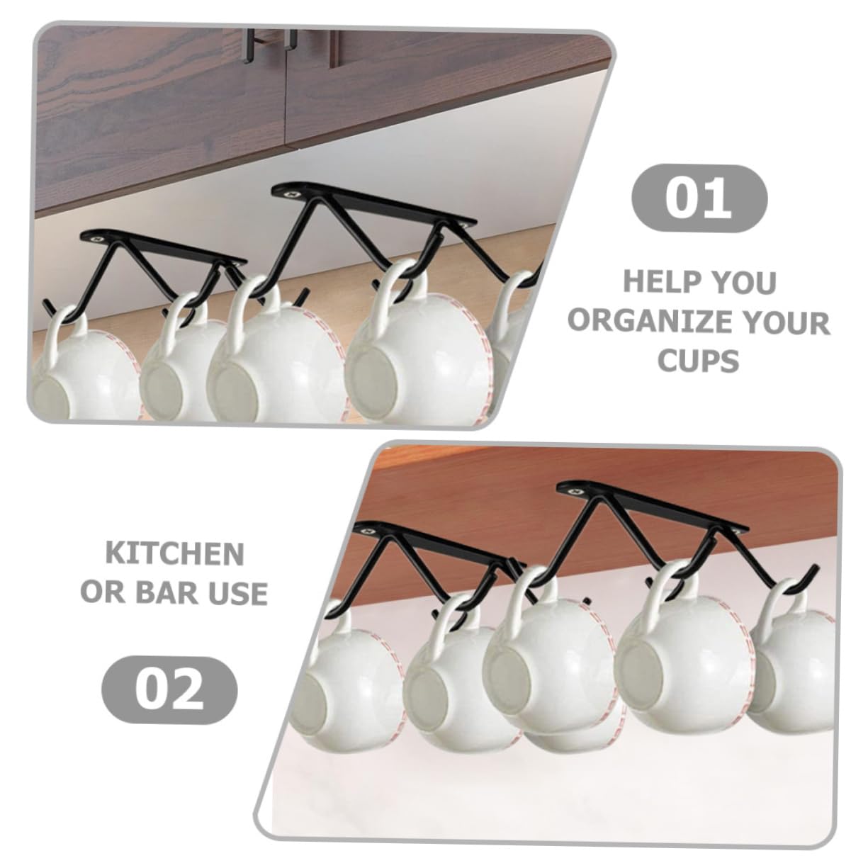 MAGICLULU 5 Set Di Staffe Per Tazze in Ferro Appendiabiti Per Tazze Da Cucina Pulito E Organizzato 2 Pezzi * 5