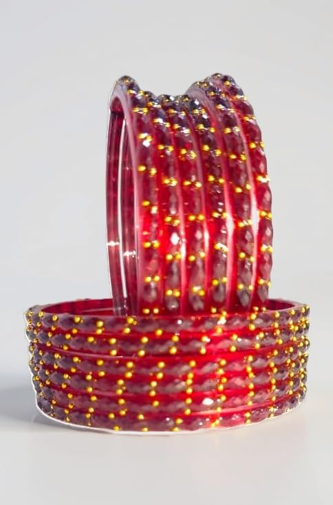 Rain Drop Glass Bangles Set For Women And Girls | Light Weight Bangles | Traditional Transparent Fancy Glass Chudi Set for Wedding, Party (12 Bangles)