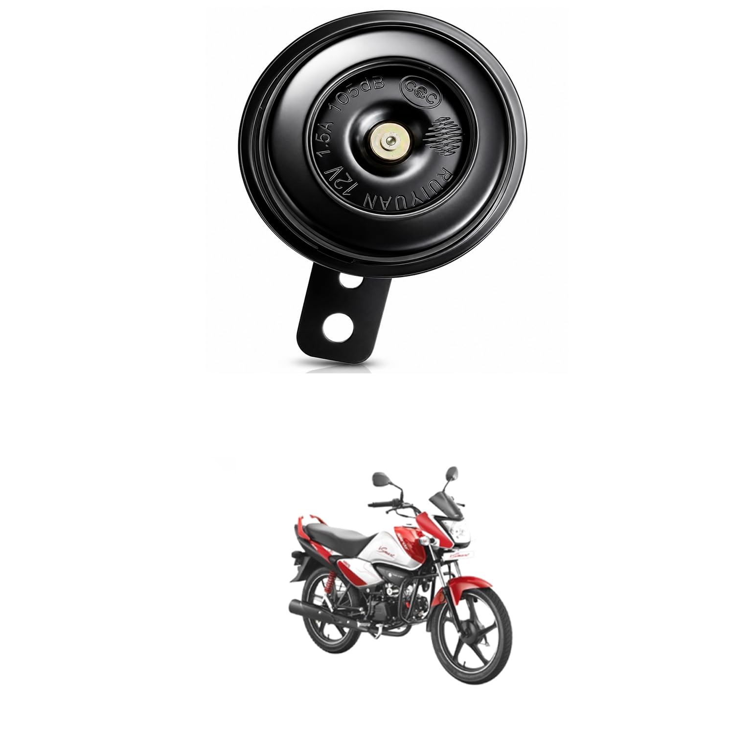 Universal 12V Single Disc Horn | 105dB Super Loud Electric Horn | Waterproof Metal Body | Universal Fit for Cars, Bikes, Scooters & SUVs | Black Comfortable With Splen-dor I Sma-rt-image-28