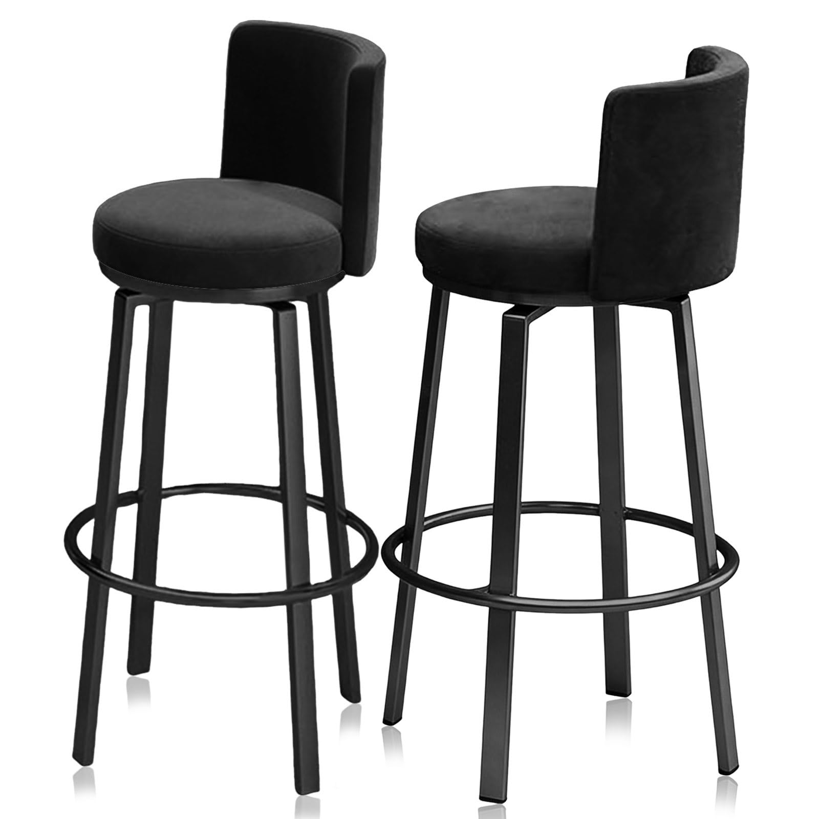 Tabouret de bar pivotant velours dos fatigué ? Lot de 4 confortables avec cadre doré