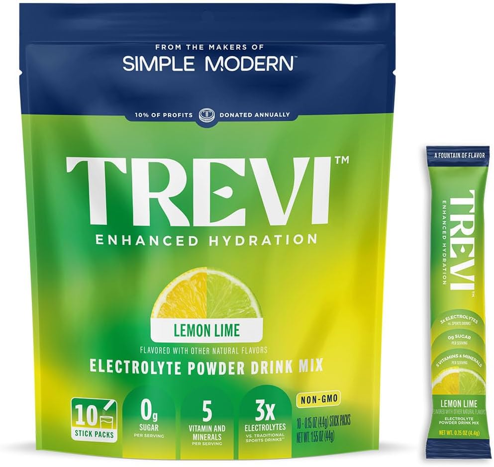 TREVI™ Sugar Free Electrolytes - Drink Mix Hydration Powder Packets - 10 Count - Lemon Lime