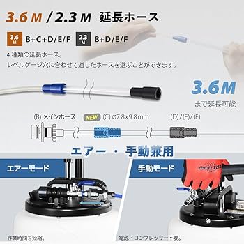 良匠 15Lオイルチェンジャー エアー手動兼用 ポンプ液体交換 抜き取り 安全弁 良匠 15Lオイルチェンジャー エアー手動兼用 ポンプ 液体交換