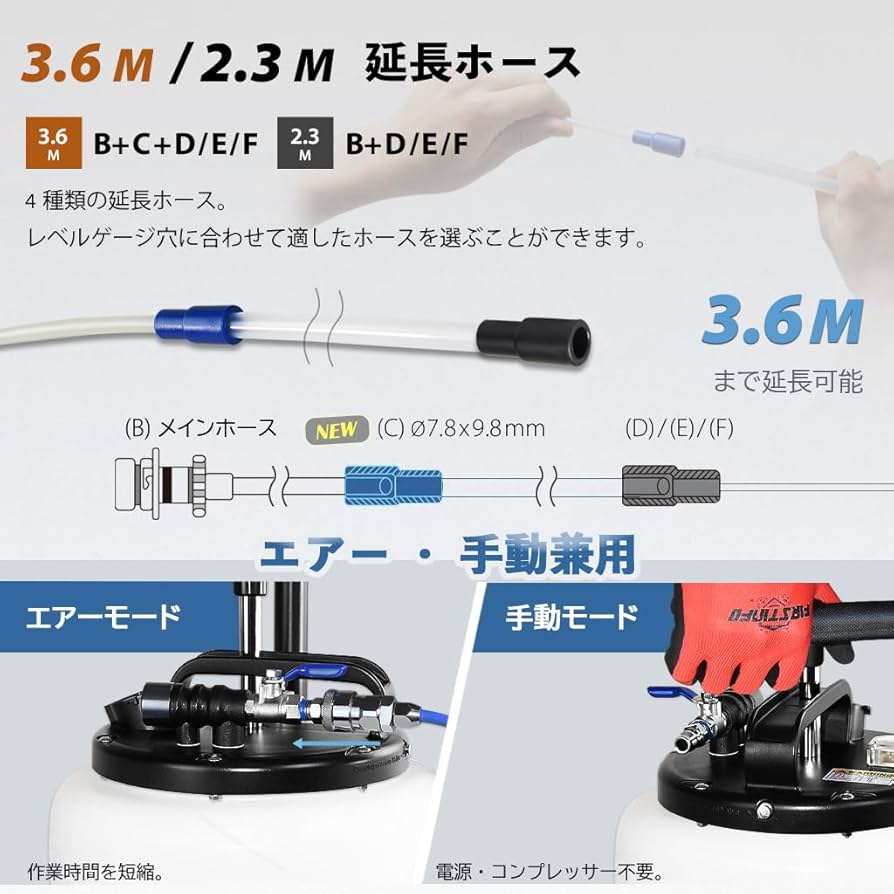 Amazon.co.jp: 良匠 15Lオイルチェンジャー エアー手動兼用