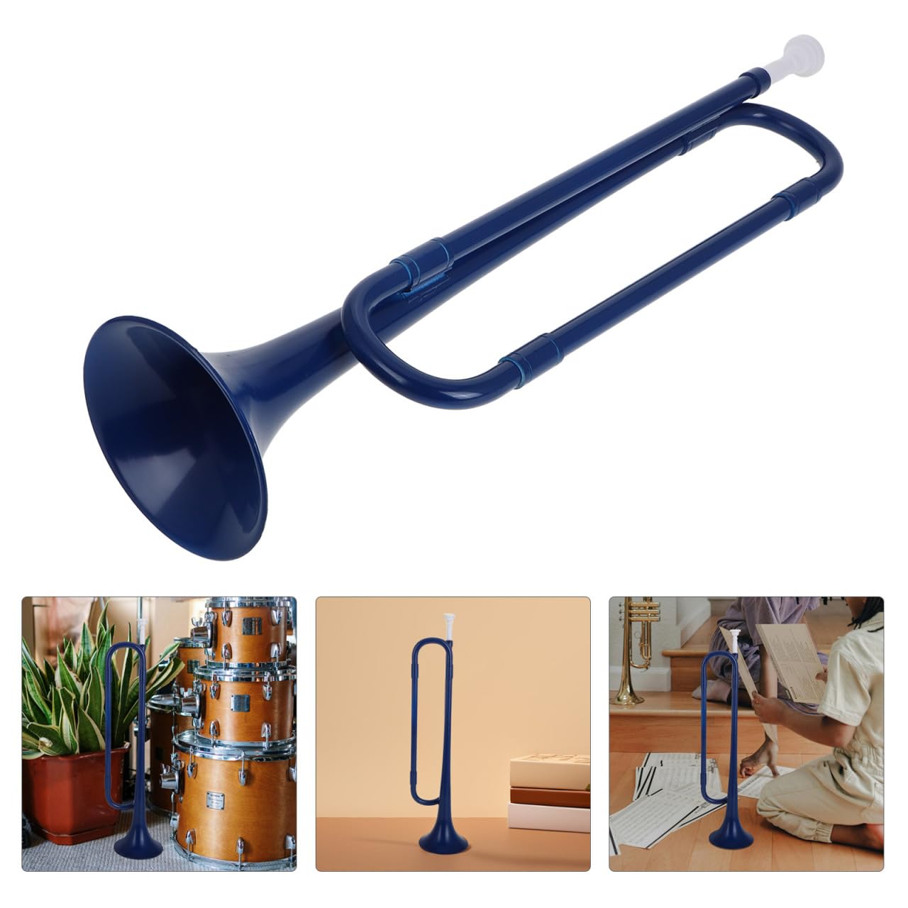 TOYANDONA Petit Instrument De Musique Trompette Clairon Abs Abs Clairon De Cavalerie Fournitures Pour Instruments à Vent De Étudiant Plat Abdos Blue