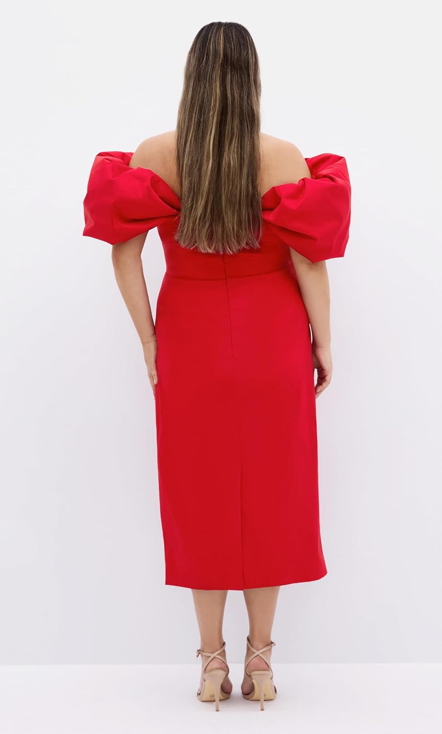 City Chic Plus Size Dress - Elyse Off Shoulder Midi