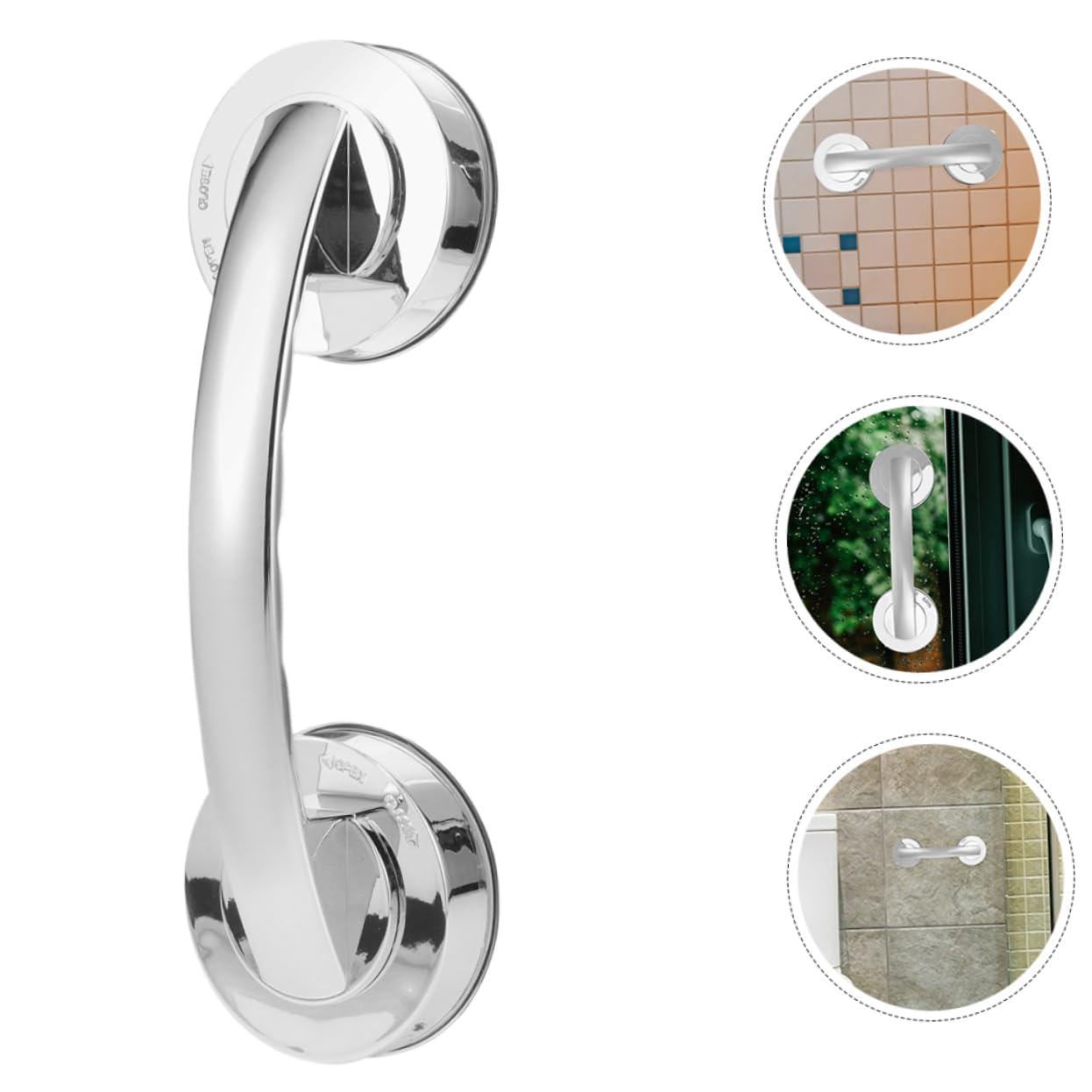 FOMIYES 2 Stück Selbstklebende Duschtürgriffe mit Starkem Saugnapfdesign aus Kunststoff Wasserfest und Modern für Rutschige Bereiche im Badezimmer