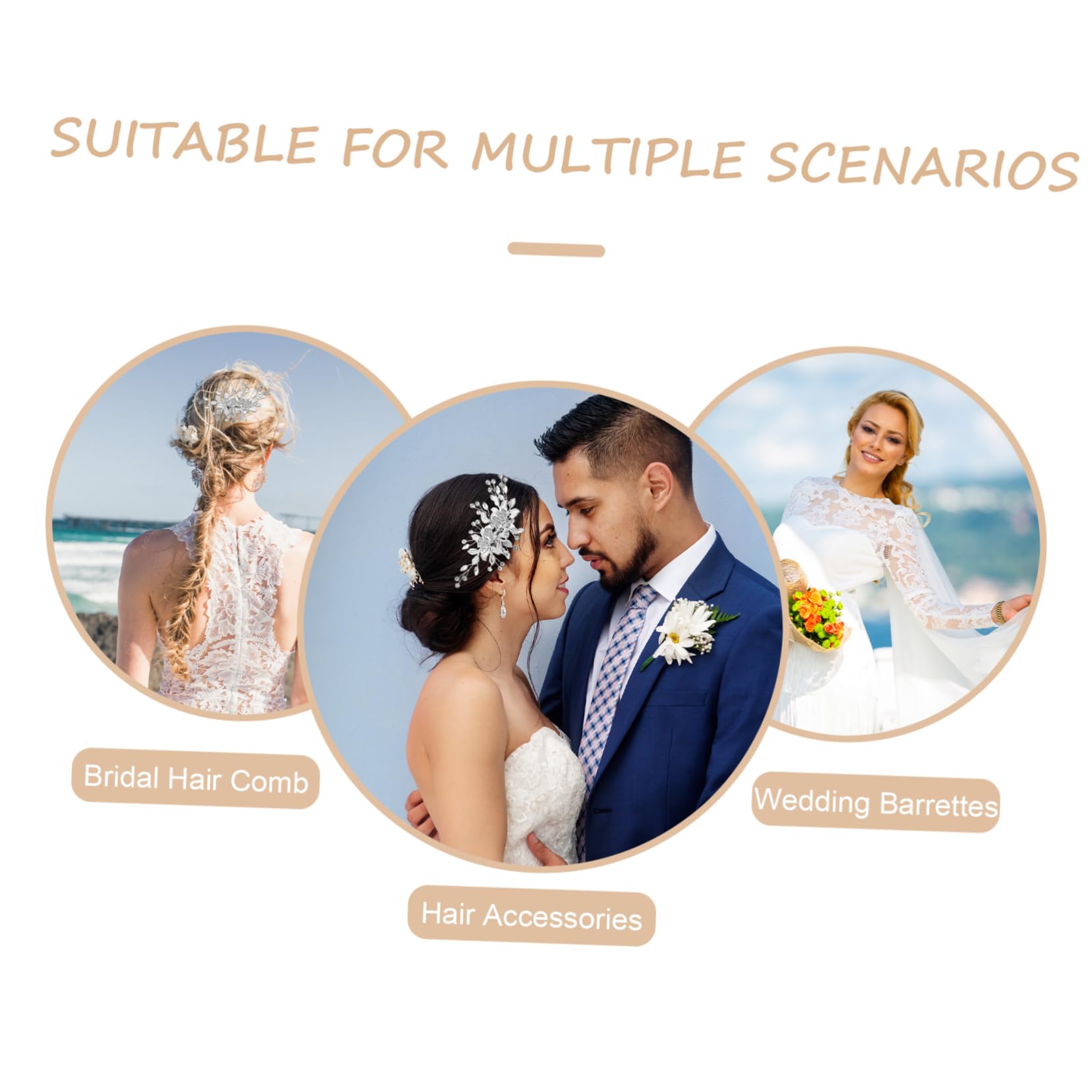 VICASKY 4 Pezzi Fermaglio Sposa con Luminosi Accessorio Matrimonio per Cerimonia e Damigelle Clip per Bride To Be e Addio Nubilato