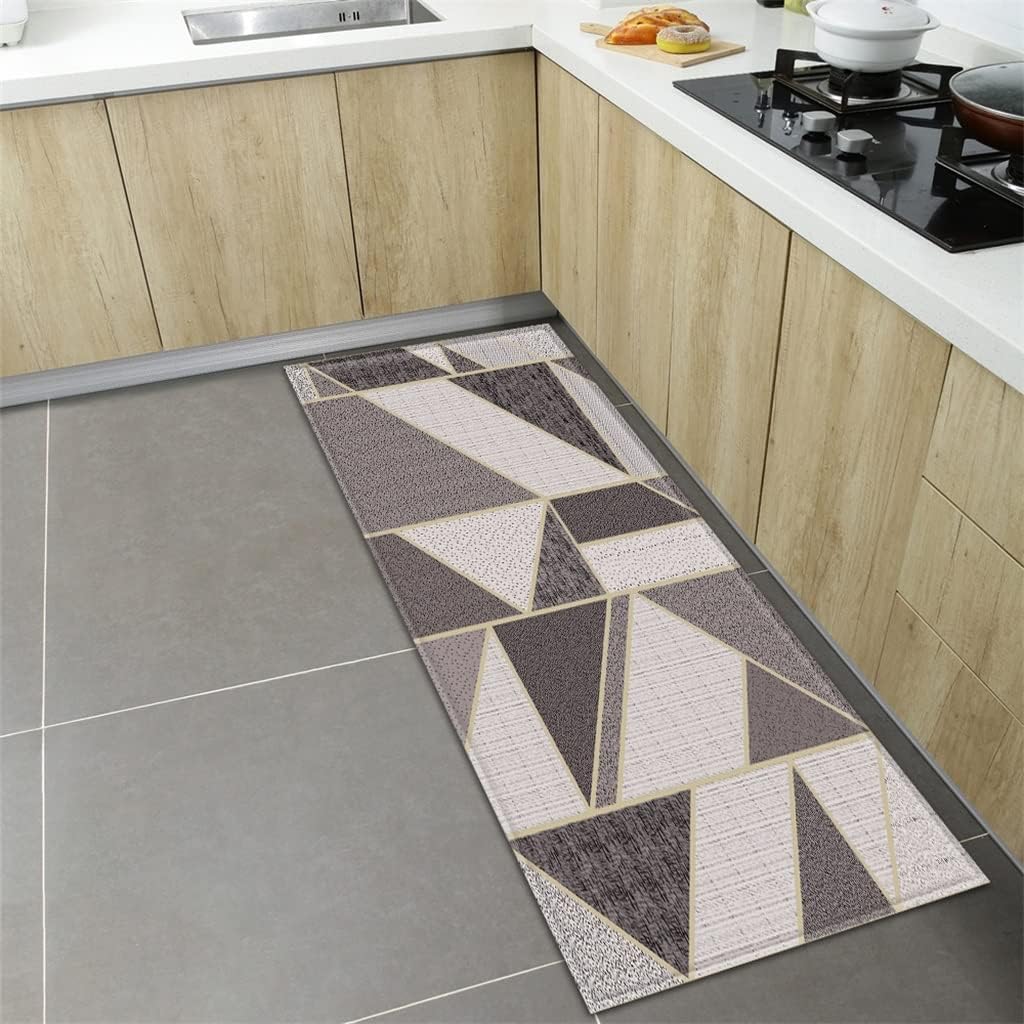 Kitchen Mat Home Entrance Door Mat Corridor Bathroom Long Carpet Bedroom Living Room Balcony Floor Decoration(Black,50cmx80cm)