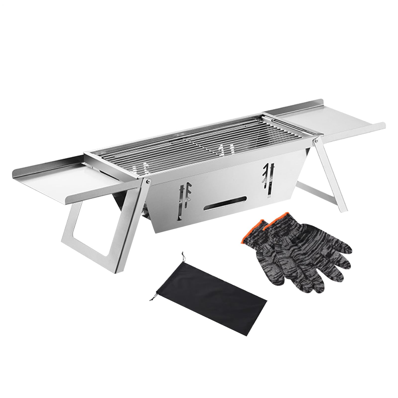 Barbacoa De Carbón Portátil Plegable Barbacoas De Carbón Compactas | Parrilla de Acero Inoxidable Ahorra Espacio para Balcón Camping Mesas Apartamento Jardín