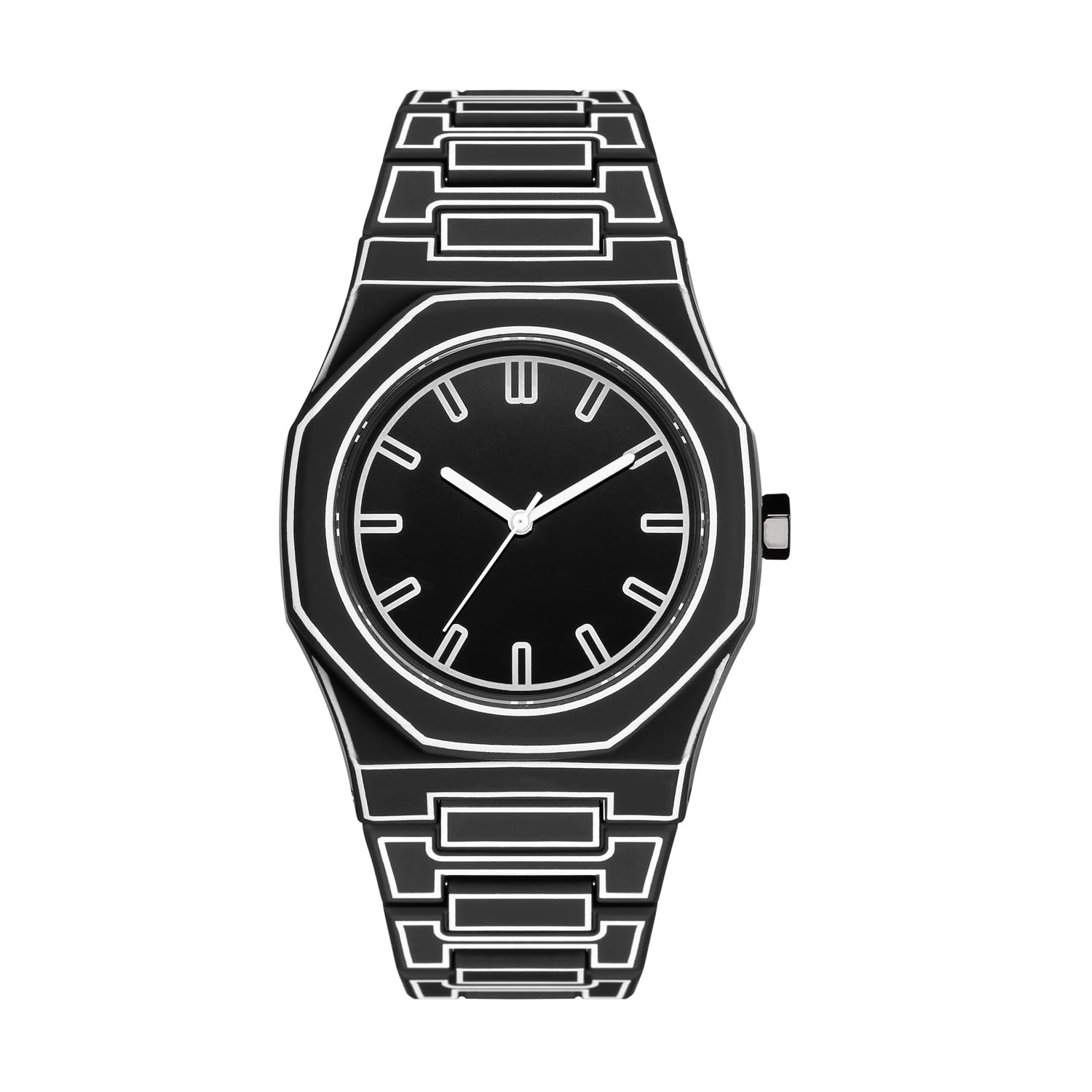 Shocknshop Minimalist Sketch Black Analog Plastic Chain Watch - WCH375 - Image 1