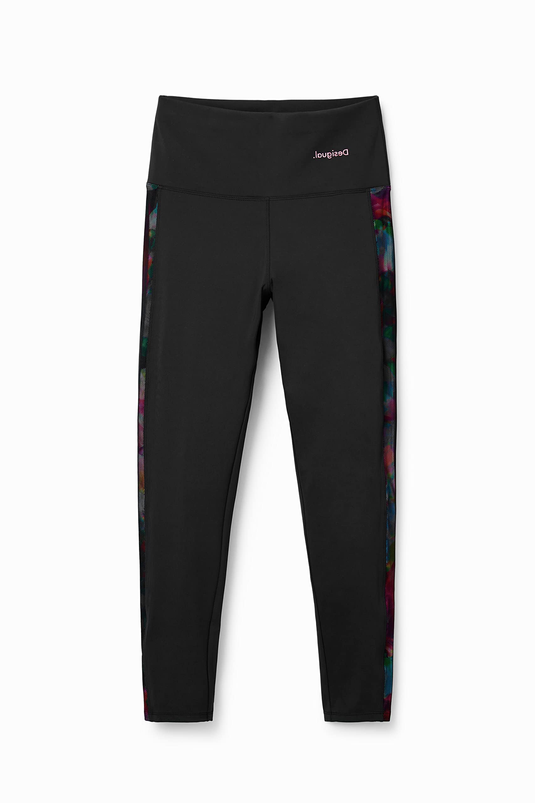 Desigual Tulip Floral Side Black Sport Leggings 23SWKK03