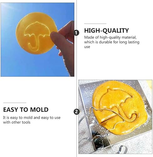 Miniatura 6 de PRETYZOOM Juego de herramientas para hacer dulces de azúcar coreanos, Dalgona, prensa de molde de galletas de acero inoxidable con estrella Unbrella