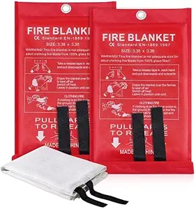 ARZU HEAVEN Fire Blankets Secure Your Space with Emergency Fire Retardant Blankets - Ideal Protection for Kitchen, Home, Camping, Grill, Car, Office, Warehouse, School, Picnic, and Fireplace