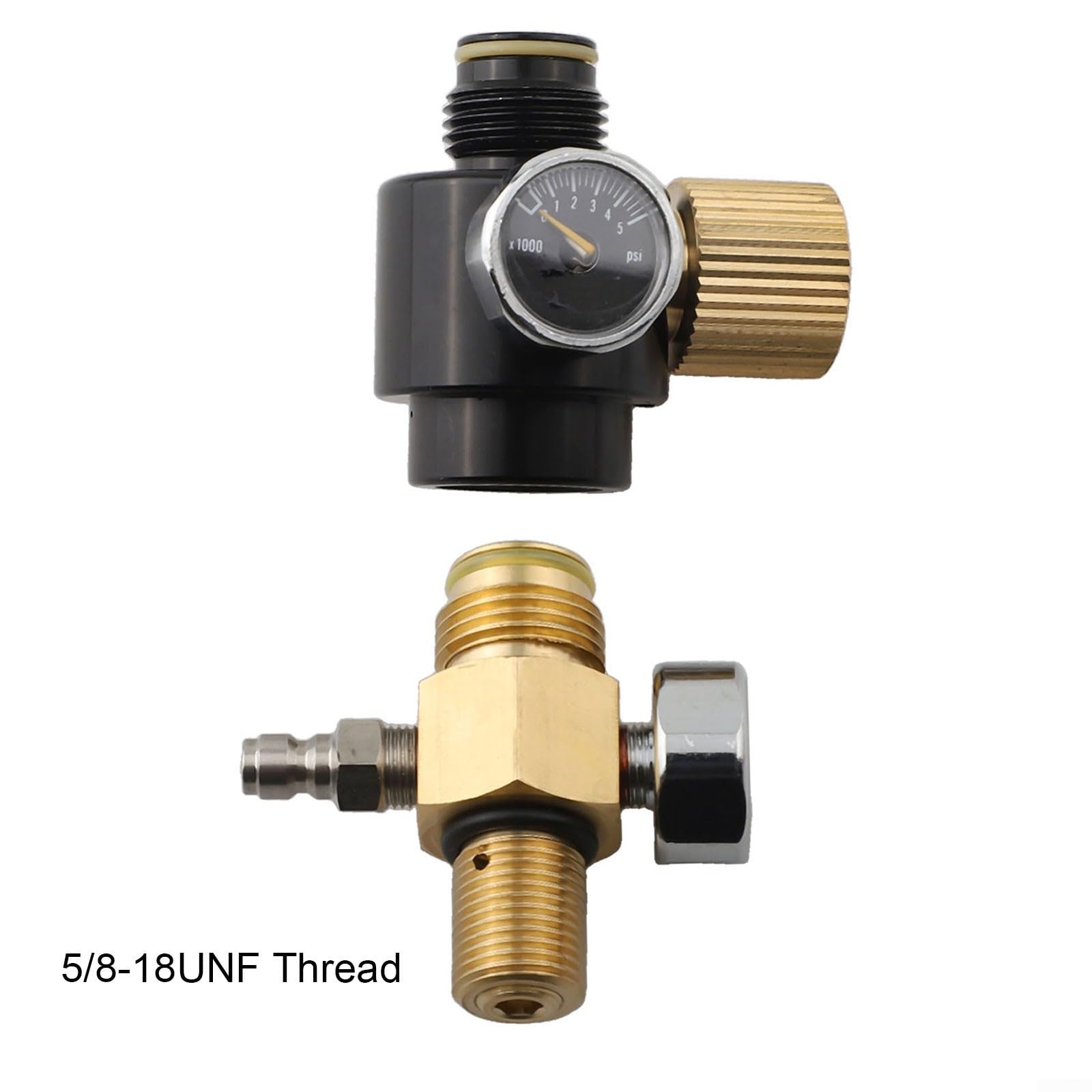 Edelstahl-Regler für HPA-Lufttanks mit 0–2800 PSI Einstellbereich und Doppelgewinde-Kompatibilität 5/8–18UNF M18 x 1,5 (5/8 mit Regler)