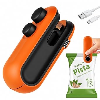 Mini Sealing Machine for Food Packets, BUYERZONE Packet Sealer Machine, Packing Machine Sealing - Portable Plastic Sealing Machine Heat Sealer for Home, Vacuum Sealer for Plastic Bags