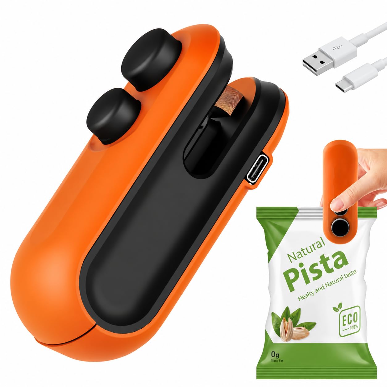 Mini Sealing Machine for Food Packets, BUYERZONE Packet Sealer Machine, Packing Machine Sealing - Portable Plastic Sealing Machine Heat Sealer for Home, Vacuum Sealer for Plastic Bags