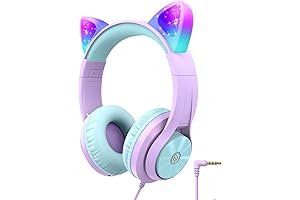 iClever Kids Headphones with Cat Ear LED Light Up: The Purrfect Audio...