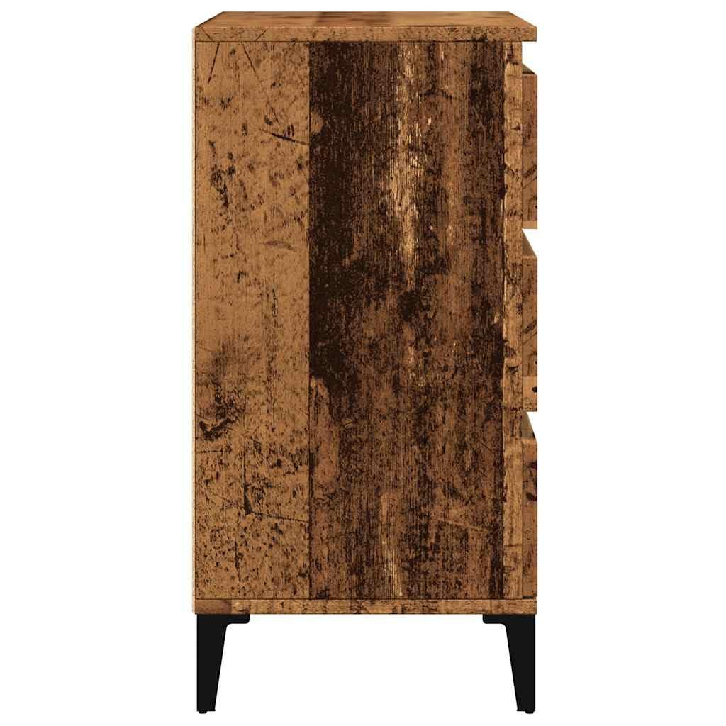 Credenza effetto legno antico, 60 x 35 x 70 cm, in legno resistente, per Living Room, entryway, con 3 cassetti, buffet Cabinet per cocina