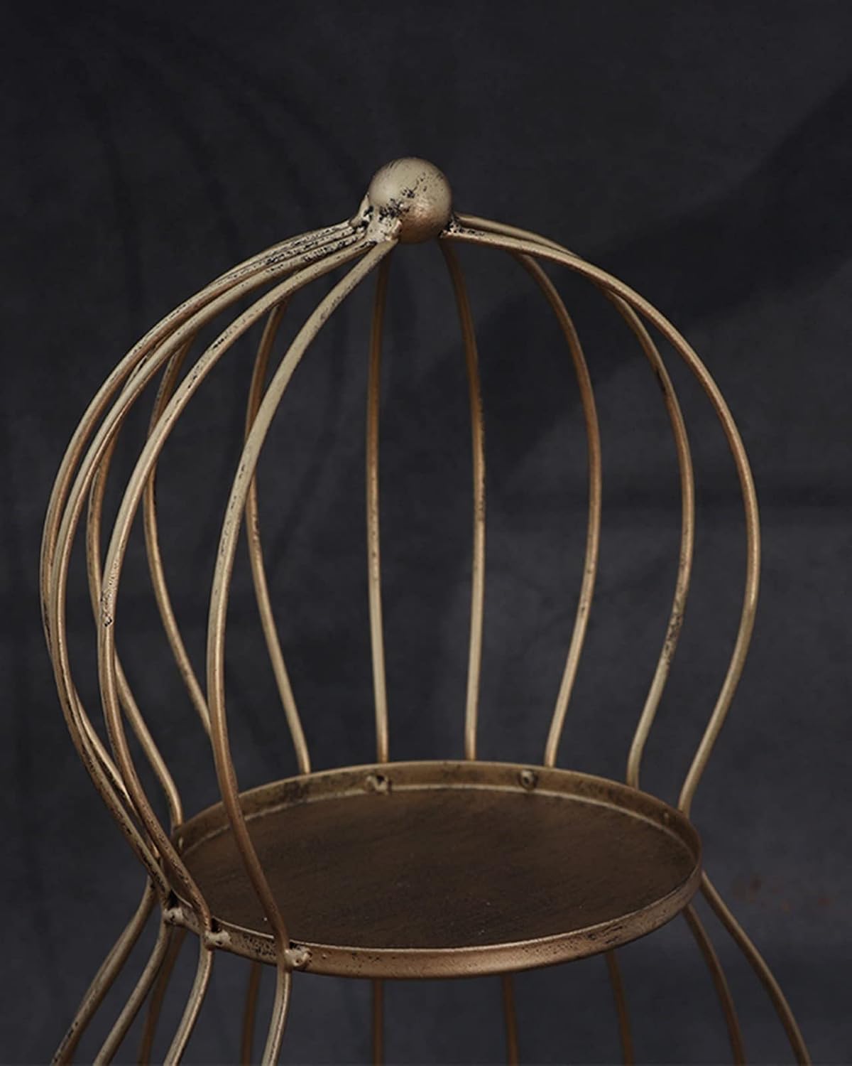 Retro Metal Cake Stand Creative Birdcage Desktop Decoration Home Dessert Cake Display Platehome Desktop Decorationexquisite Giftcake Stands Set(Color:C) (A)