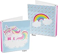 Vista 5 de Carpeta personalizada de 3 anillos de arcoíris y unicornios - 1 pulgada