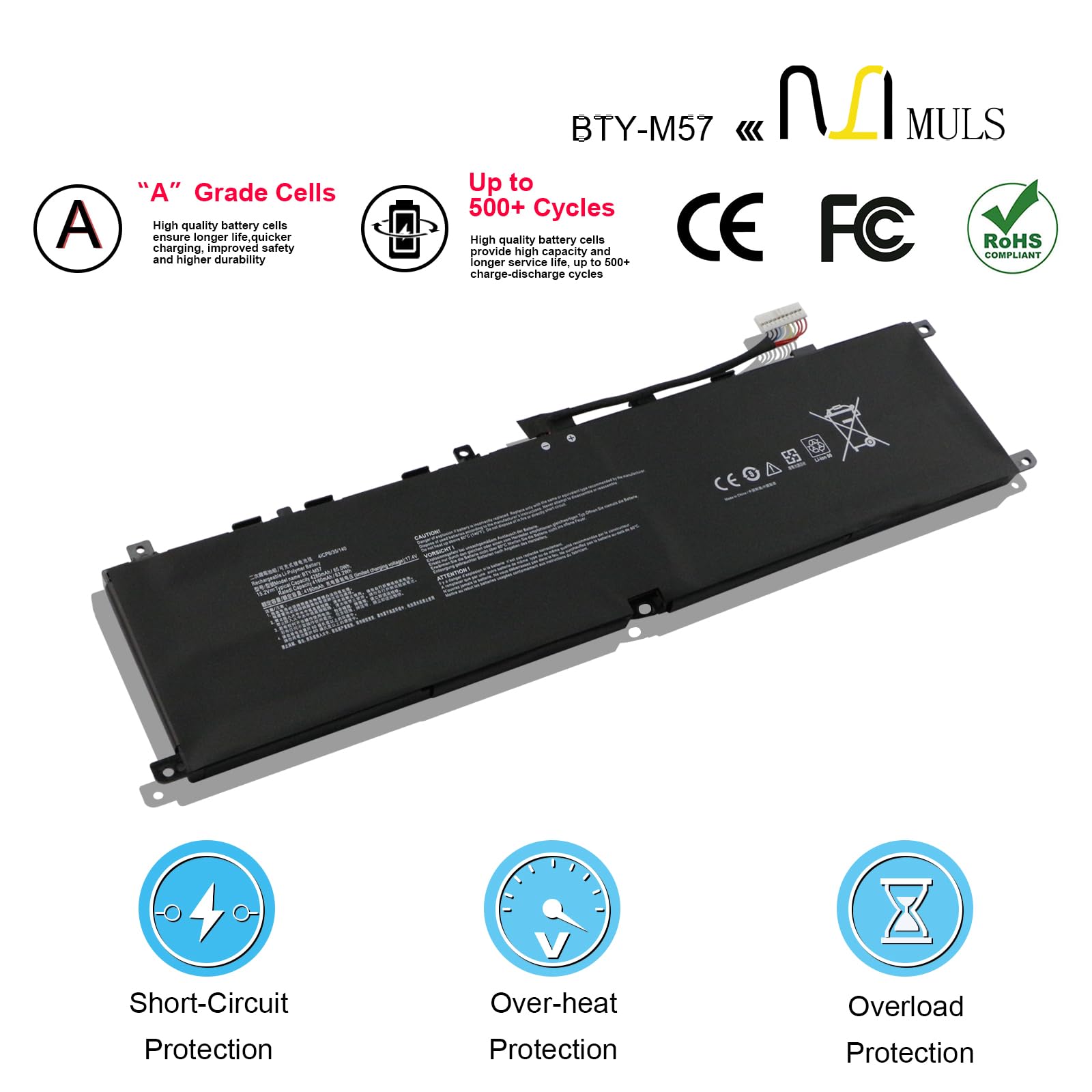 Batterie BLESYS 65Wh Pour MSI GP66/GP76 Leopard Et Vector - Modèles 10UE à 12UHS - Remplacement D'Origine