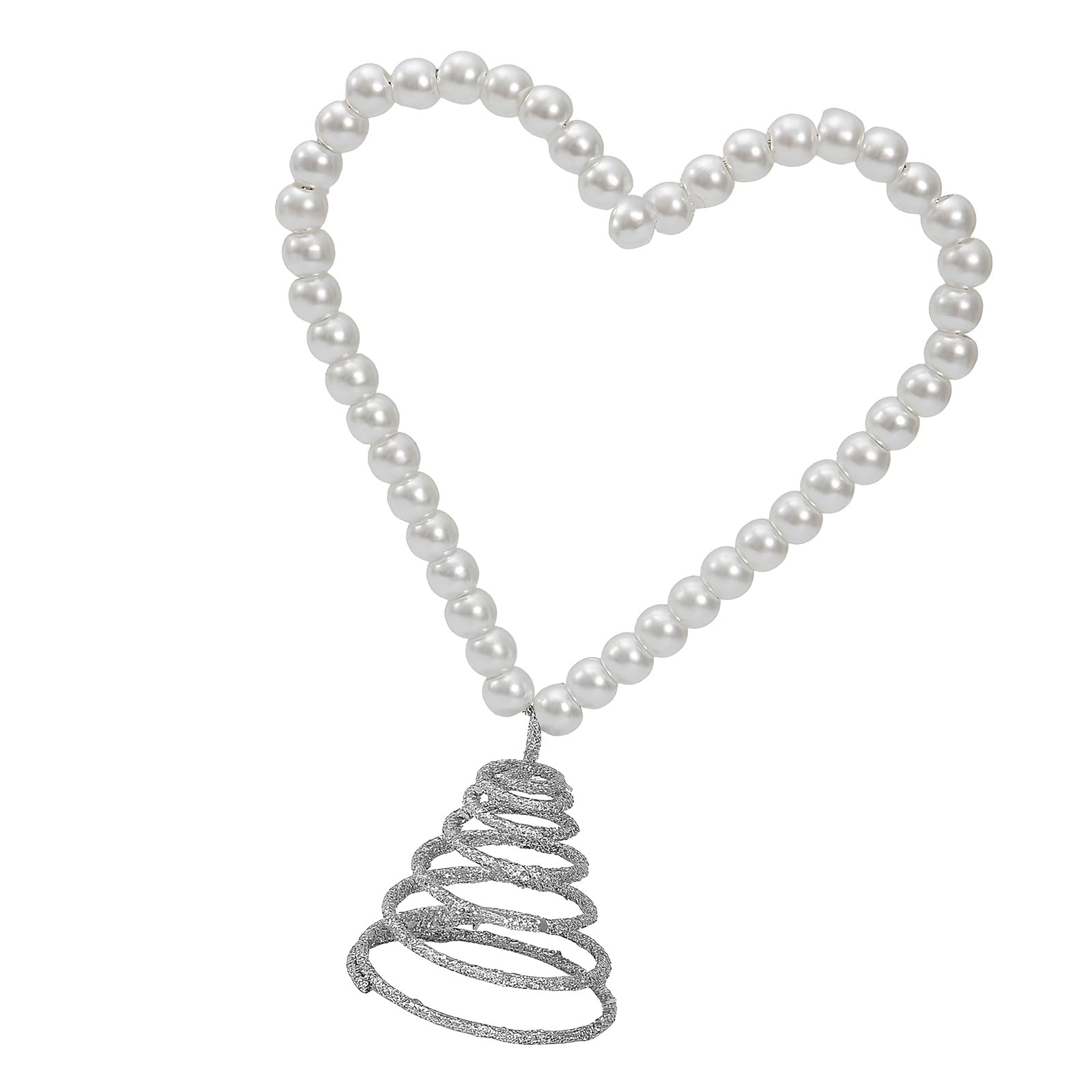 Jazuaiao Tree Toppers Iron Heart Decoration with Shimmering Rhinestones and Pearls Ideal for Special Event Dear Tree Leader
