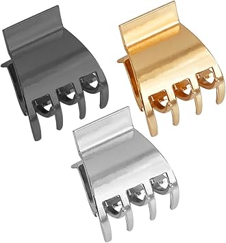 STOBAZA 3pcs Small Metal Claw Hair Clips for Women, Alloy Material, Not Easy to Loosen, Keep Hair Style Day Long, for Daily Work and Mothers  Day