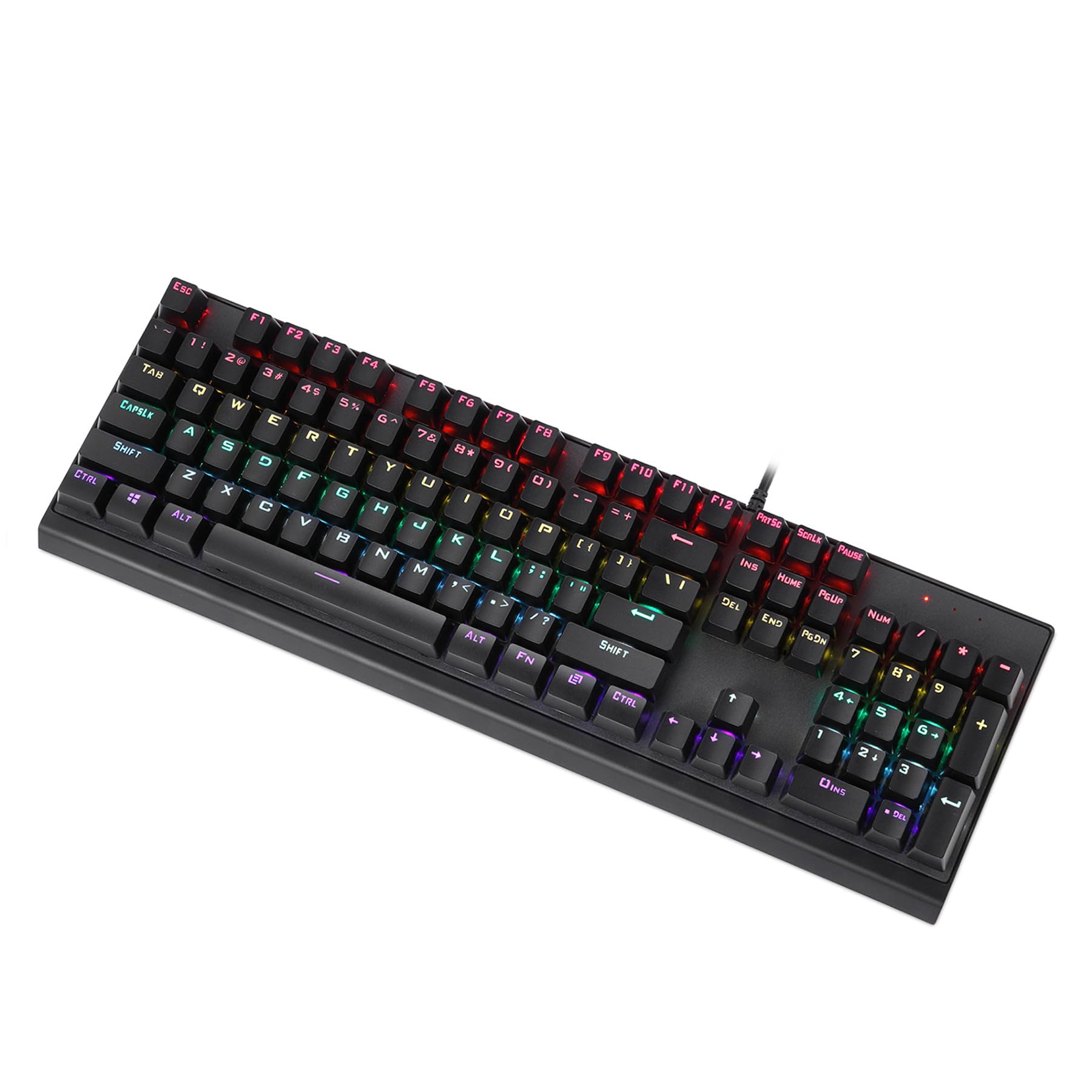 ADMLZQQ Klawiatura Gamer TKL 104 klawisze przewodowe USB, 24 gatunki efektów świetlnych LED - kompaktowa klawiatura gamingowa bez klawiatury numerycznej do PC/PS4/PS5/Xbox
