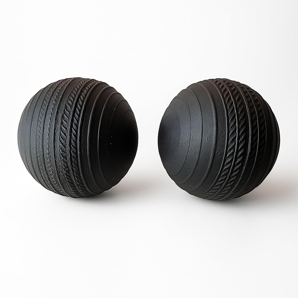 CneBee Gully Cricket Rubber Balls, Muticolor and Black T-20 Practice Cricket Ball Holo Stumper Ball for Indoor & Outdoor Street & Beach Cricket (Black Set of 2)-picture-27