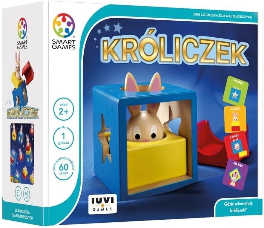 Smart Games - Game for 1 Player, Single Player Game - Rabbit - 60 Tasks - for Children from 2 Years | Travel Game