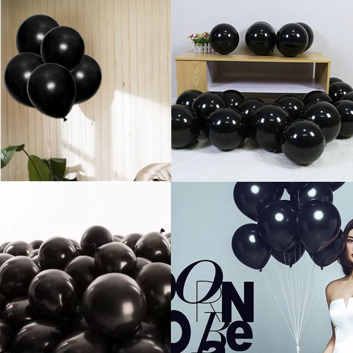 POPOYU Black Balloons 12inch,36pcs Mini Matte Black Balloon Thick Natural Latex Kids Birthday Party Tiny Helium for Baby Shower,Wedding,Anniversary Decorations - Image 5