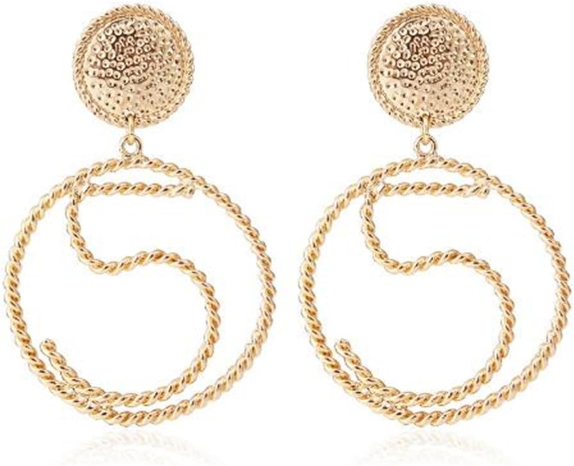 ONLY NICE Inspired by Chanel No. 5 Perfume,creation Gold Plated Fashion Ladies Dangle Earrings Gifts Retro Style Plated Metal Drop Earrings For Women