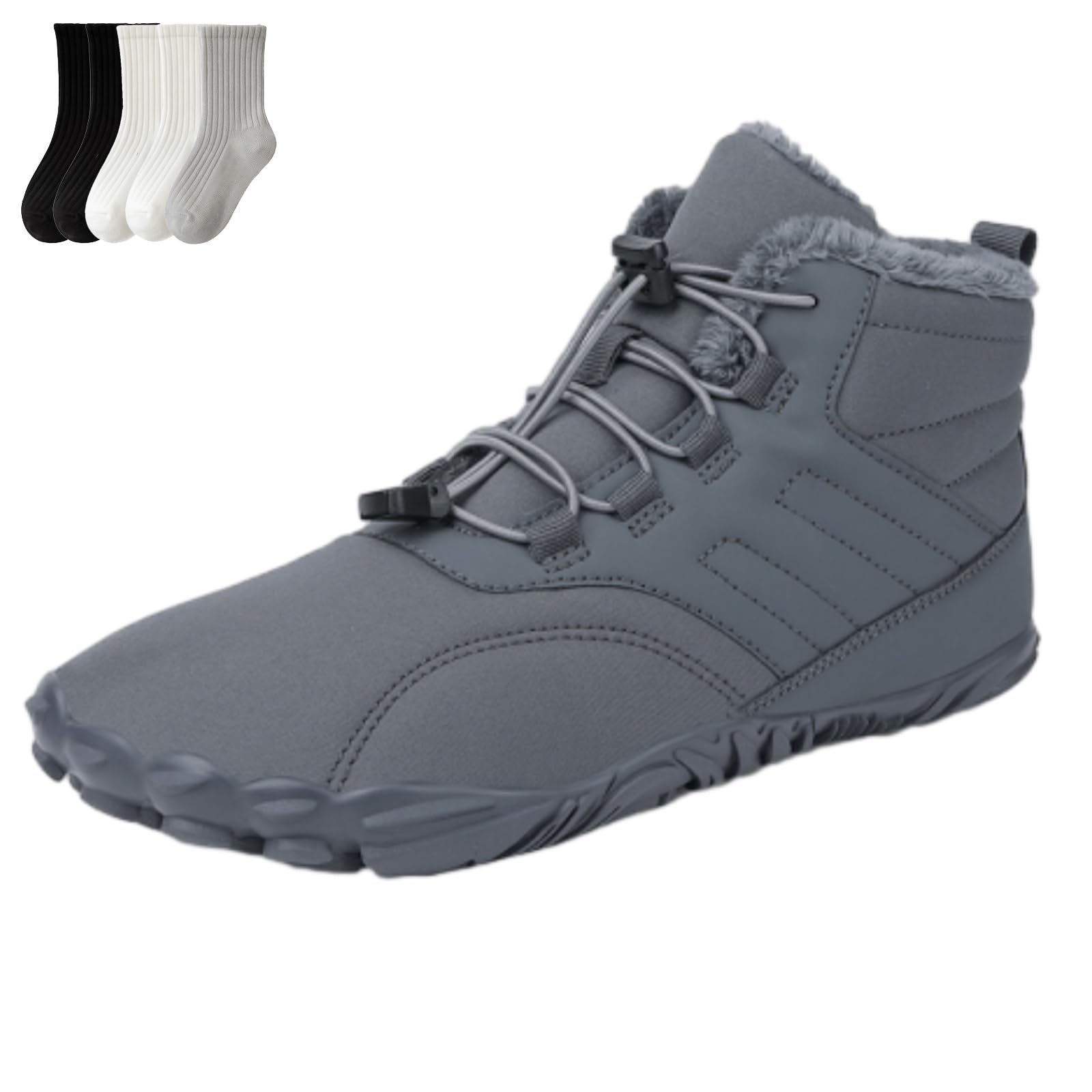 Hike Winter Barefoot Shoes for Women Men 2025 Non-Slip Waterproof Wide Toe Box Walking Footwear Boots