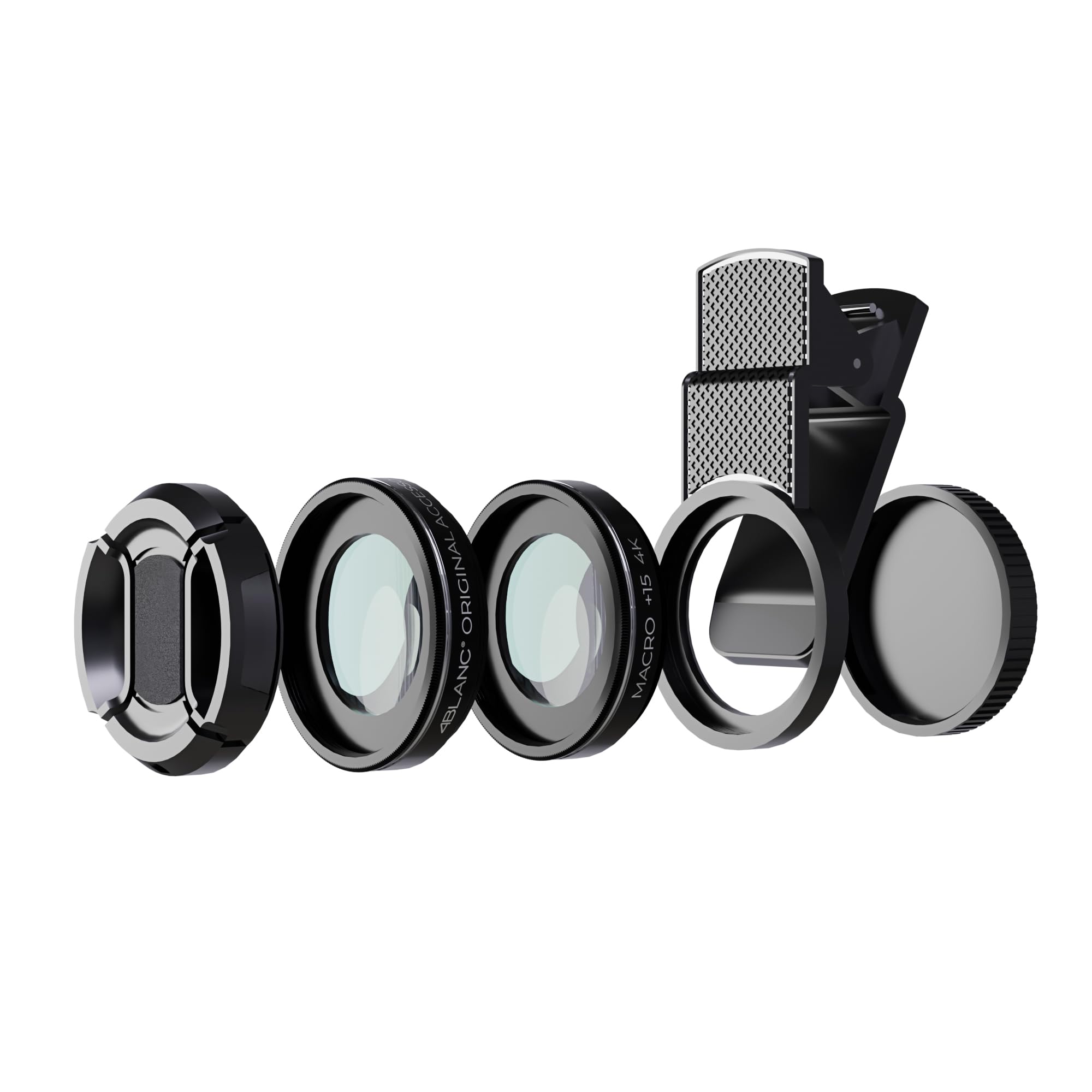 4BLANC® Kit obiettivo video macro esterno 20x con supporto per qualsiasi smartphone