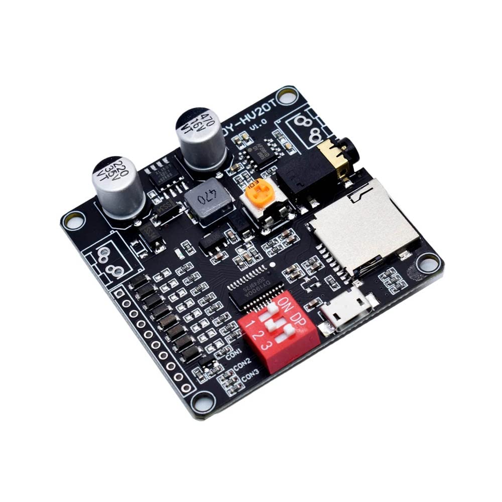 Rakstore DY-HV20T Voice Playback Module Board MP3 Music Player 10W 20W 12V 24V Playback Serial Control DIY Electronic