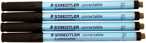Lumocolor - Bolígrafo corrector de punta fina, color negro